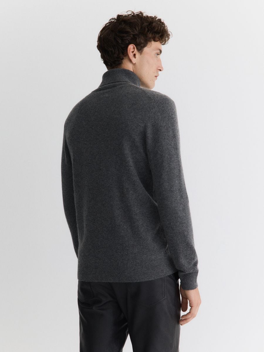 Turtleneck with cashmere blend - dark grey - RESERVED - 6