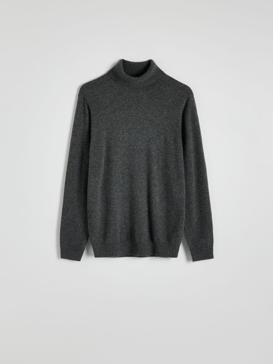 Turtleneck with cashmere blend - dark grey - RESERVED - 8