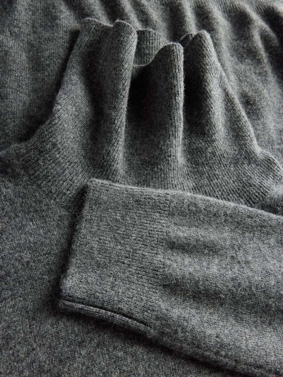 Turtleneck with cashmere blend - dark grey - RESERVED - 9
