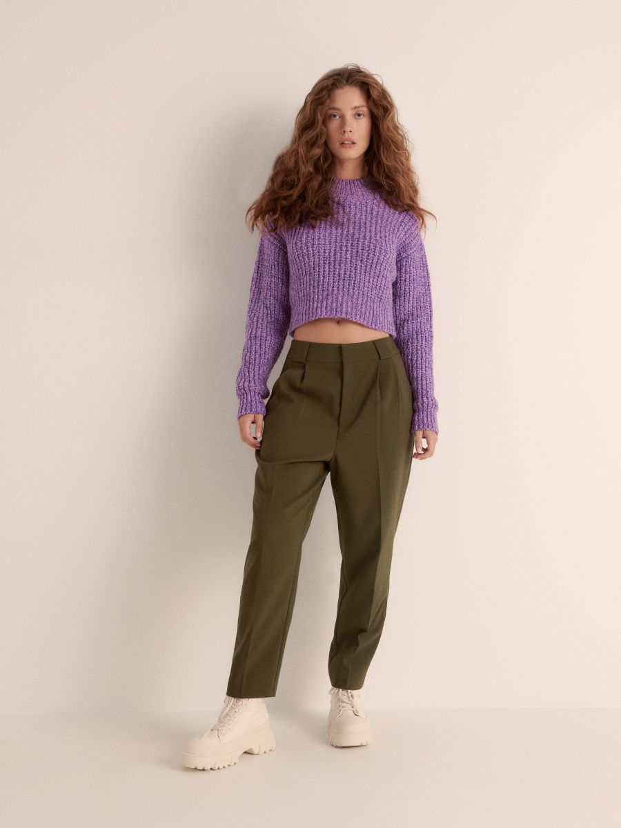 Oversized cropped jumper - multicolor - RESERVED - 2