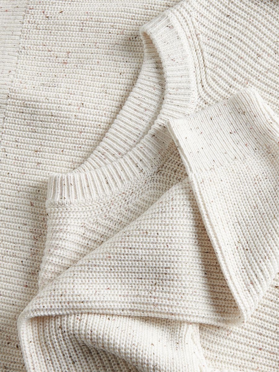 Sweter z dodatkiem bawełny - beżowy - RESERVED - 6
