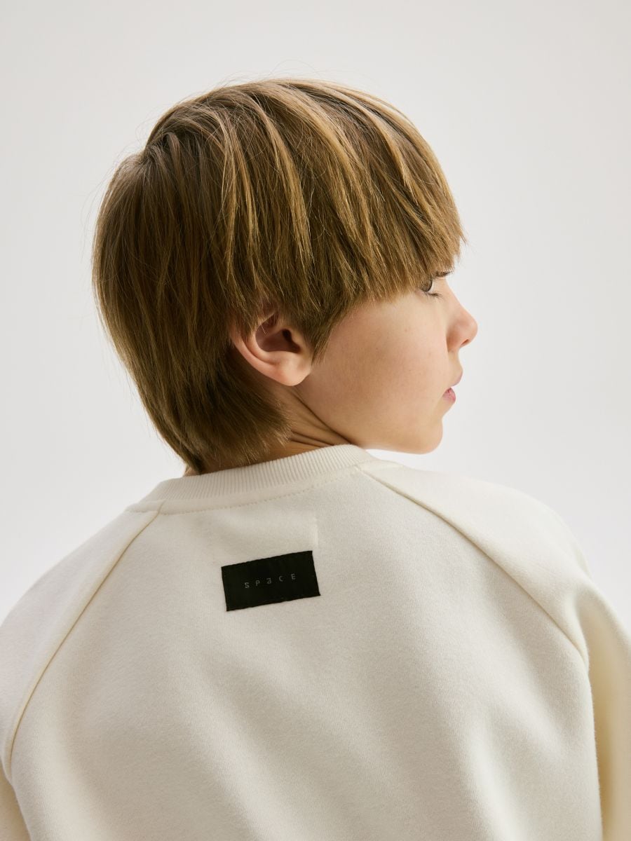 Sweatshirt with slogan - cream - RESERVED - 5