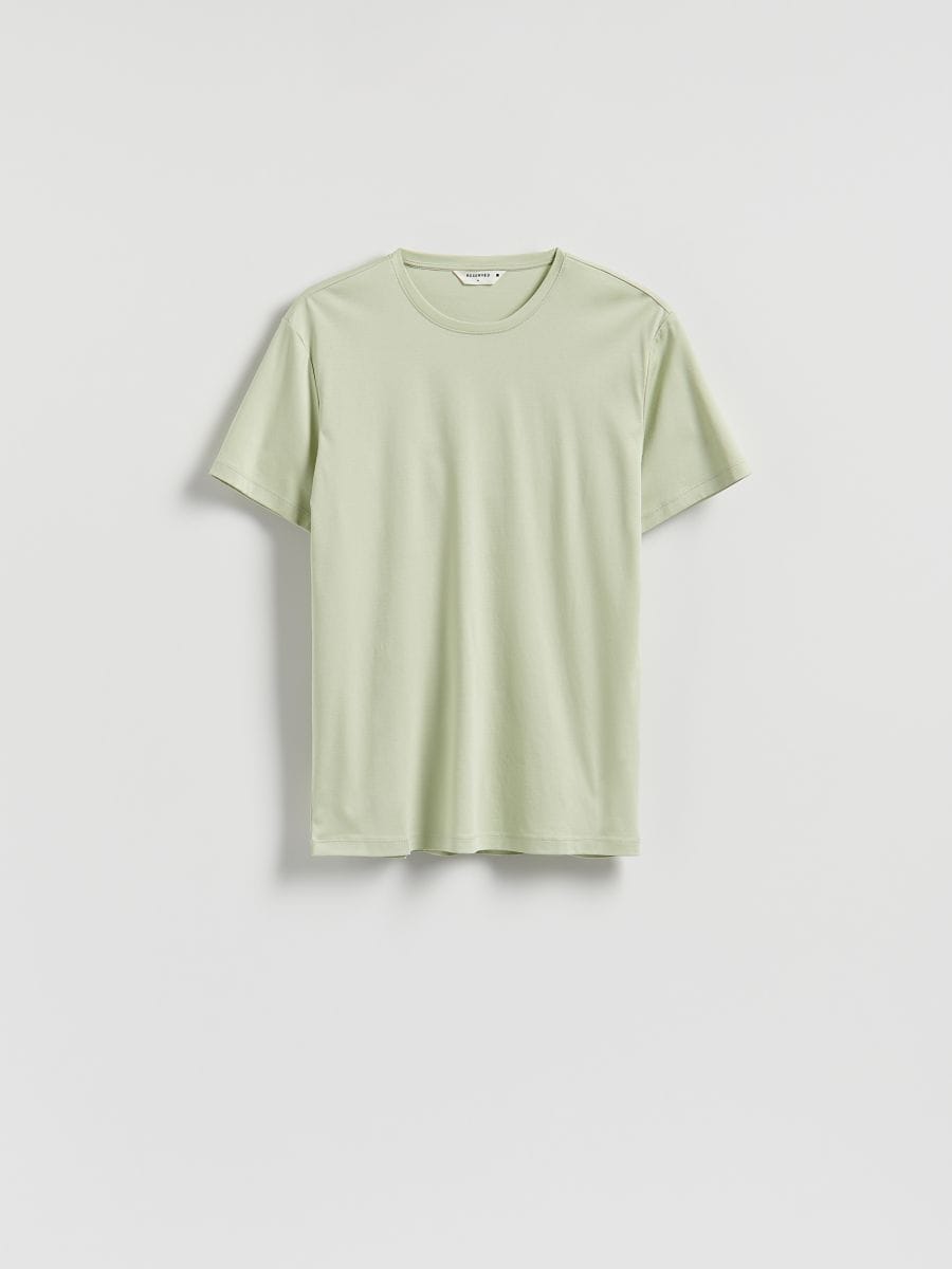 T-shirt regular z modalem - jasnozielony - RESERVED