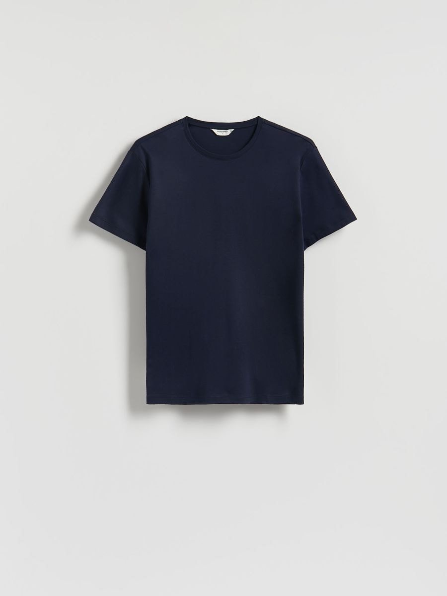 T-shirt regular z modalem - granatowy - RESERVED