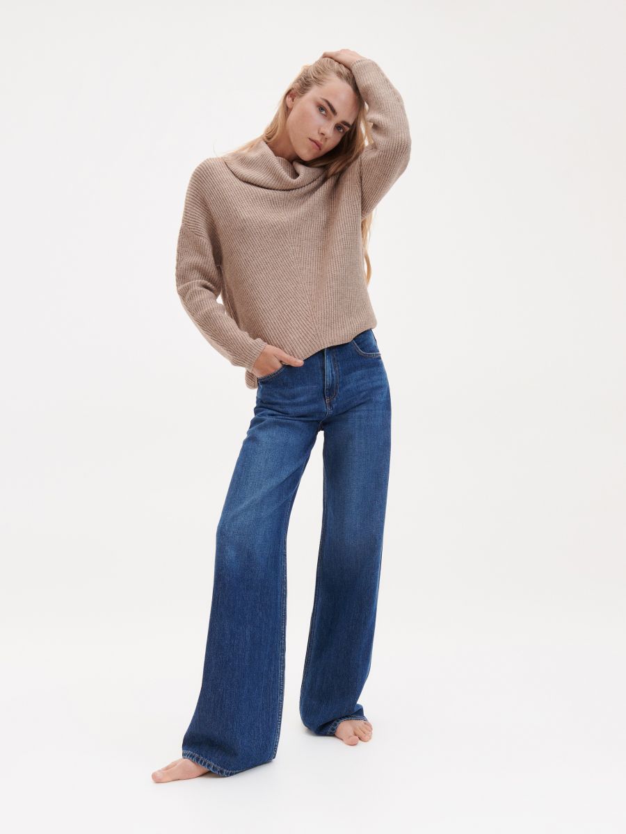 Viscose blend turtleneck - brown - RESERVED - 3