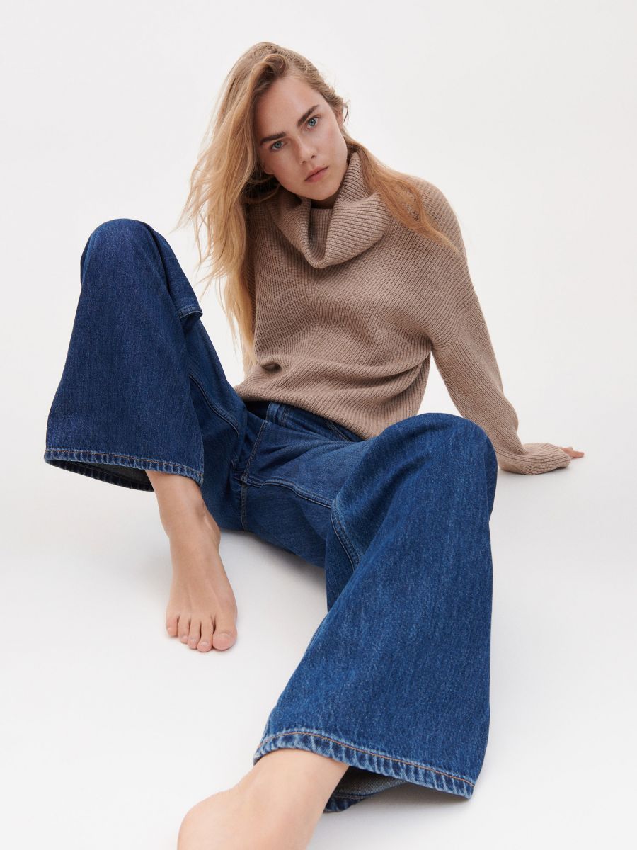 Viscose blend turtleneck - brown - RESERVED - 5