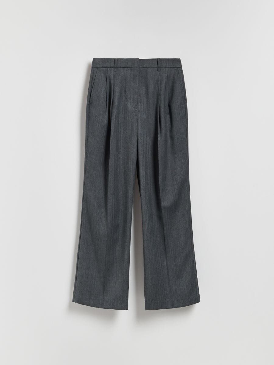 Wool blend trousers - mid grey - RESERVED
