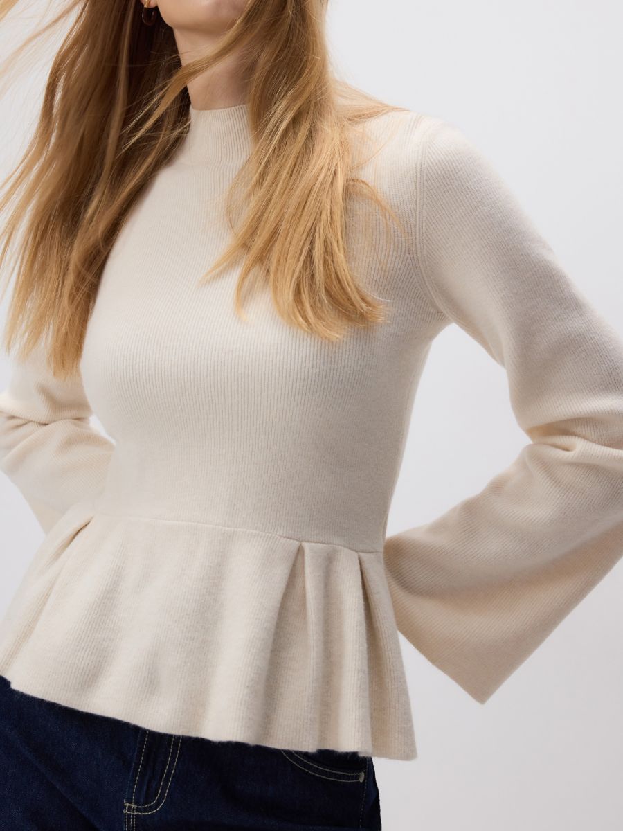 Peplum sweater - nude - RESERVED