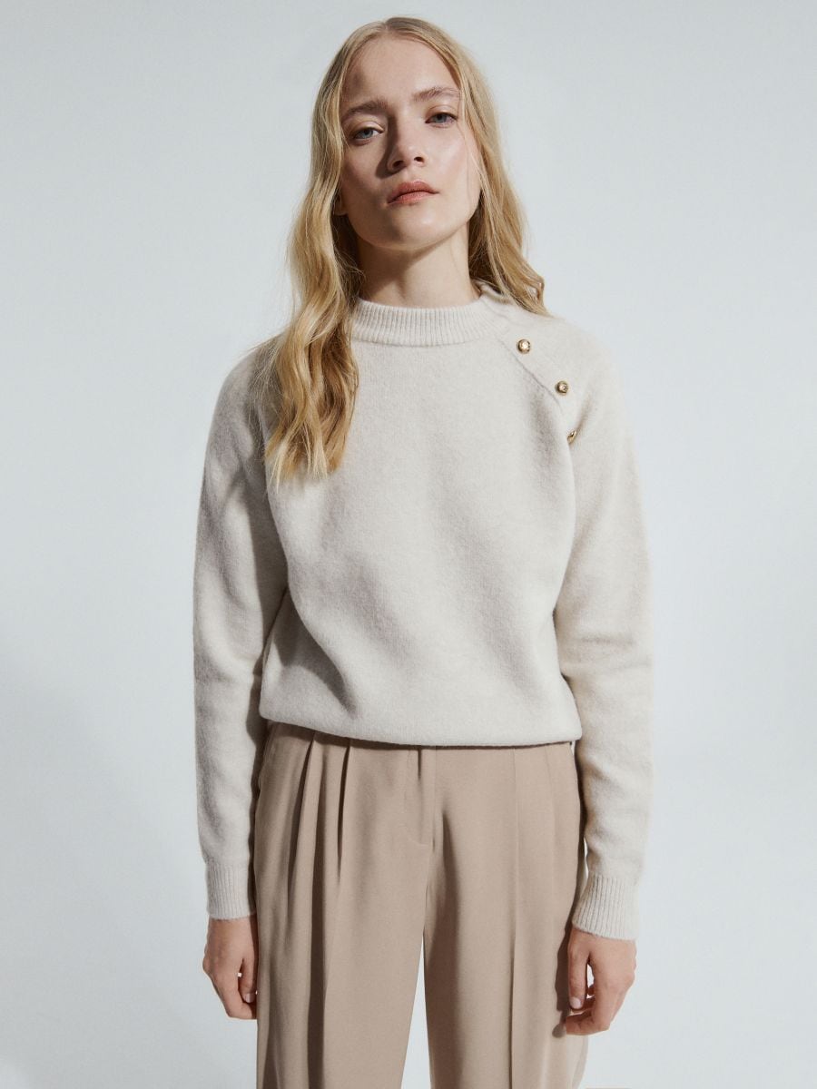 Jumper with decorative buttons - nude - RESERVED - 3