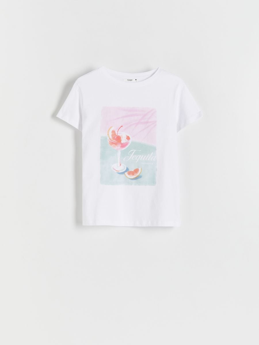 T shirt fille Couleur blanc RESERVED 3803T 00X