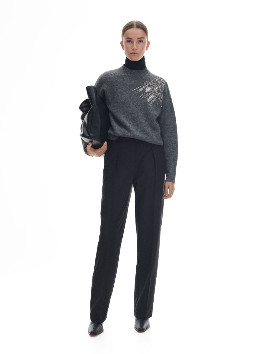Jumper with decorative appliqué - dark grey - RESERVED - 2