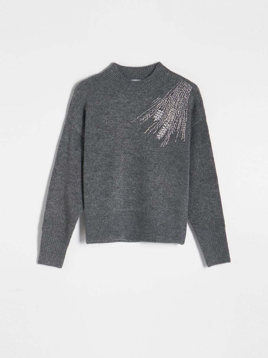 Jumper with decorative appliqué - dark grey - RESERVED - 4