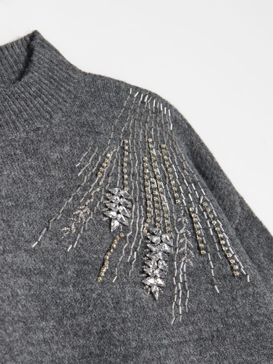 Jumper with decorative appliqué - dark grey - RESERVED - 5