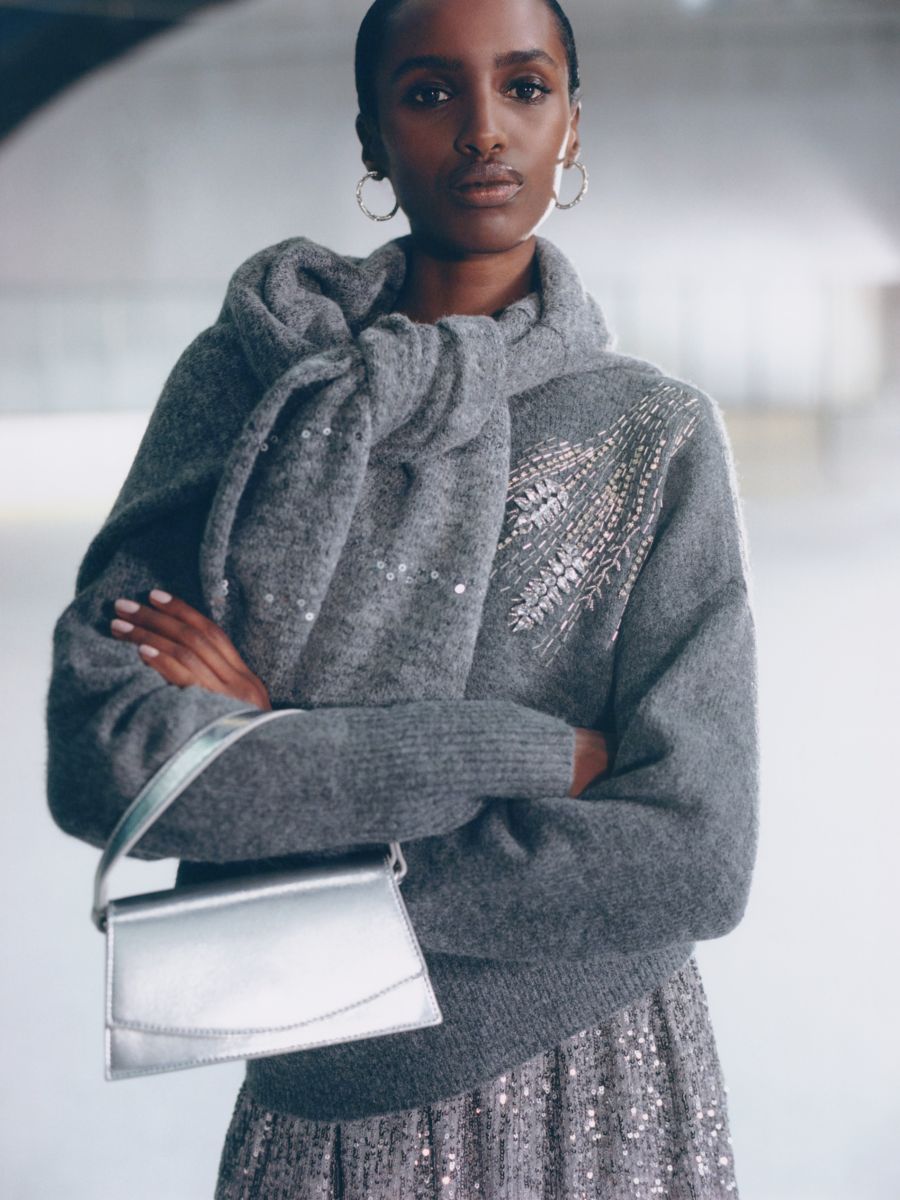 Jumper with decorative appliqué - dark grey - RESERVED - 6