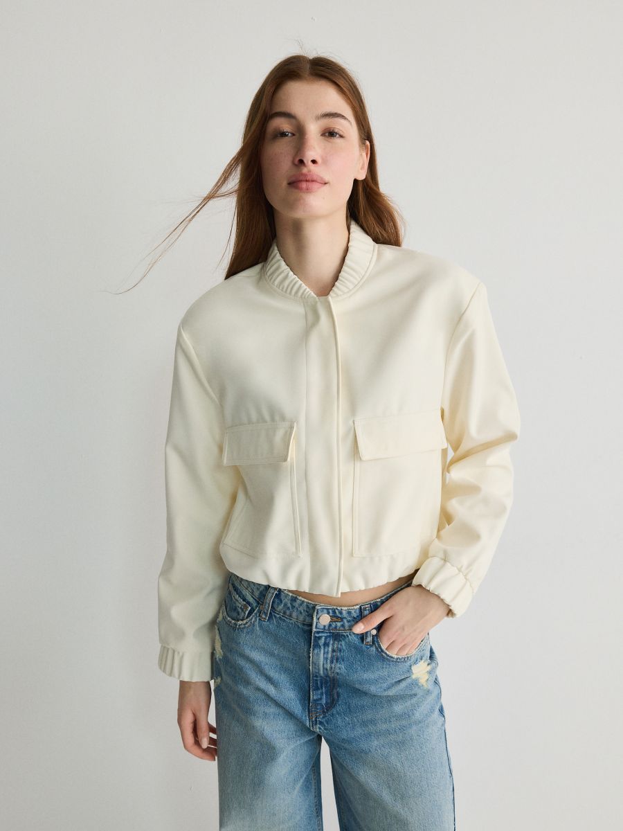 Bomber jacket with pockets - cream - RESERVED - 2