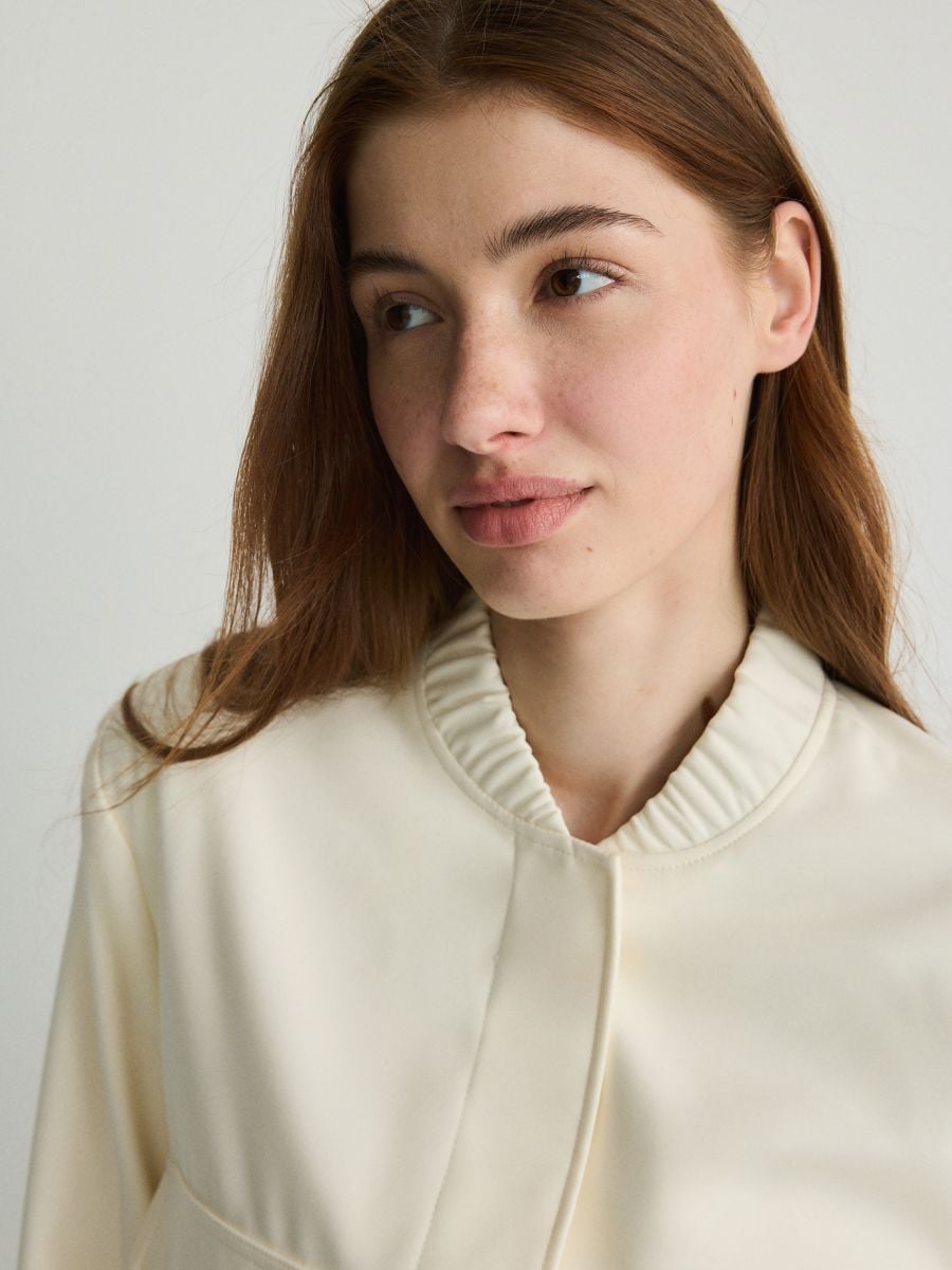 Bomber jacket with pockets - cream - RESERVED - 4