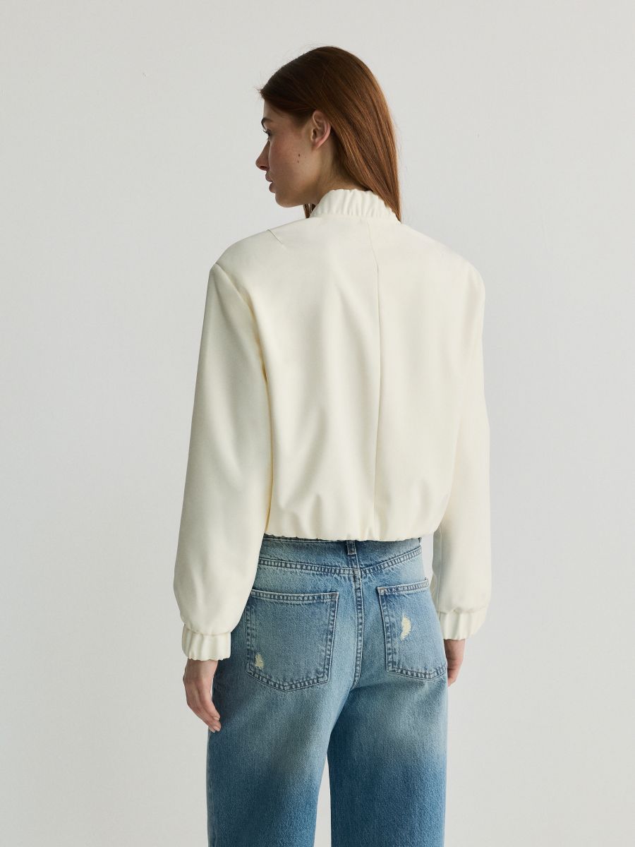 Bomber jacket with pockets - cream - RESERVED - 3