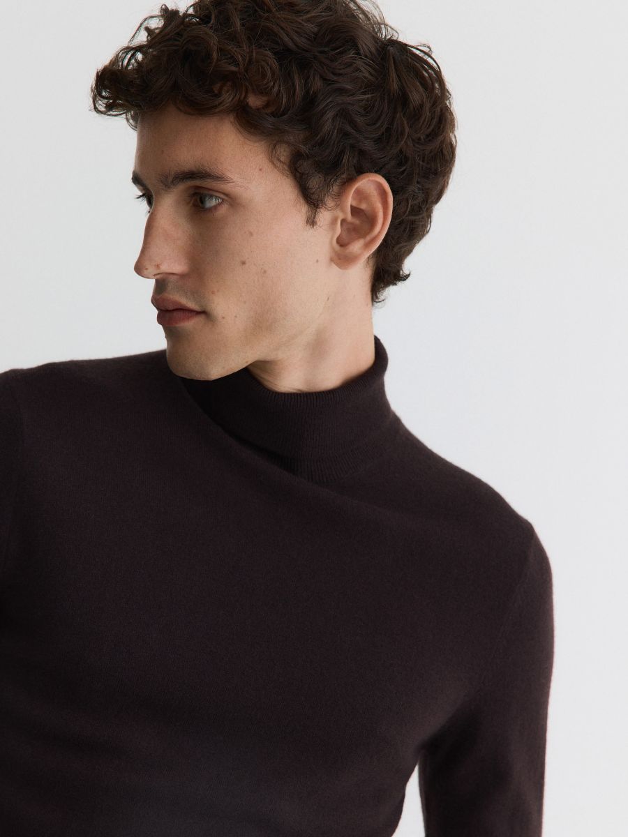 Merino wool turtleneck - dark brown - RESERVED - 2