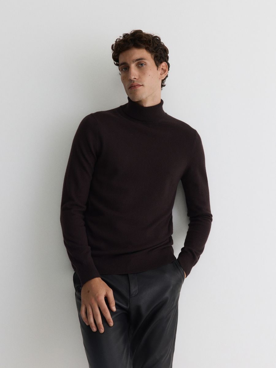 Merino wool turtleneck - dark brown - RESERVED - 3
