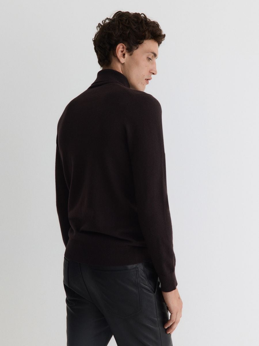 Merino wool turtleneck - dark brown - RESERVED - 4