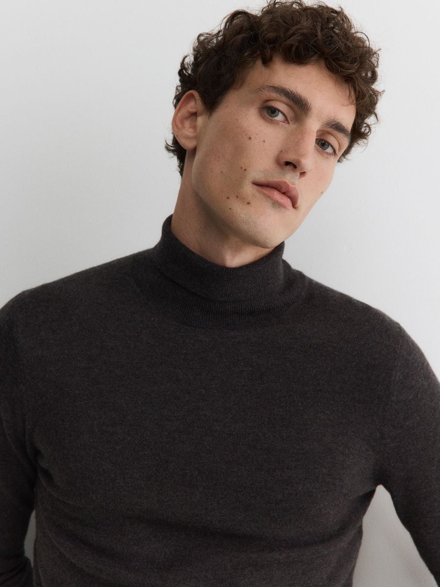 Merino wool turtleneck - dark grey - RESERVED