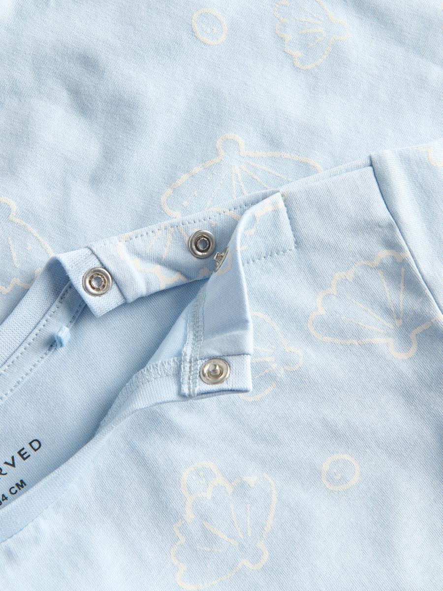 T-shirt with an asymmetrical bottom - pale blue - RESERVED - 4