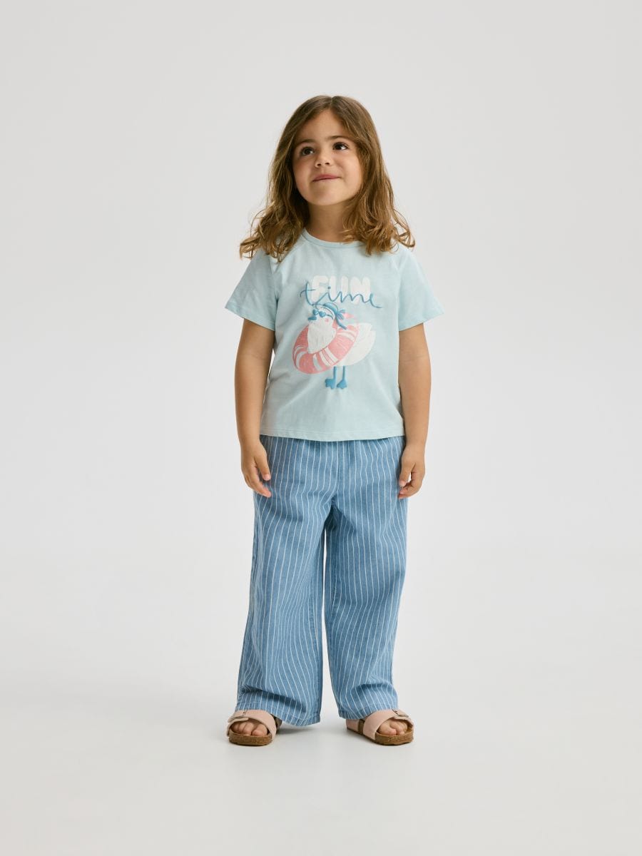T-shirt with raised print - pale blue - RESERVED - 2