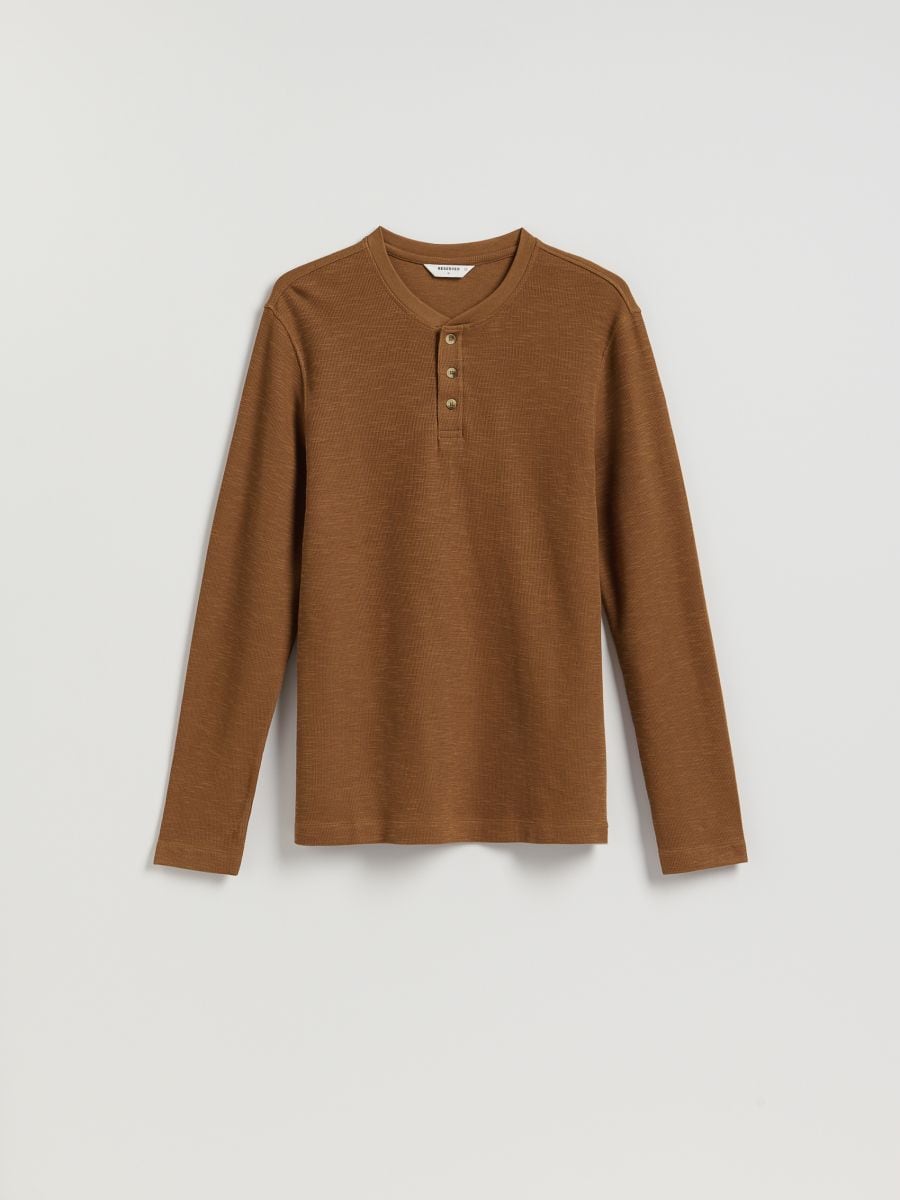Regular fit long sleeve T-shirt - carmine - RESERVED