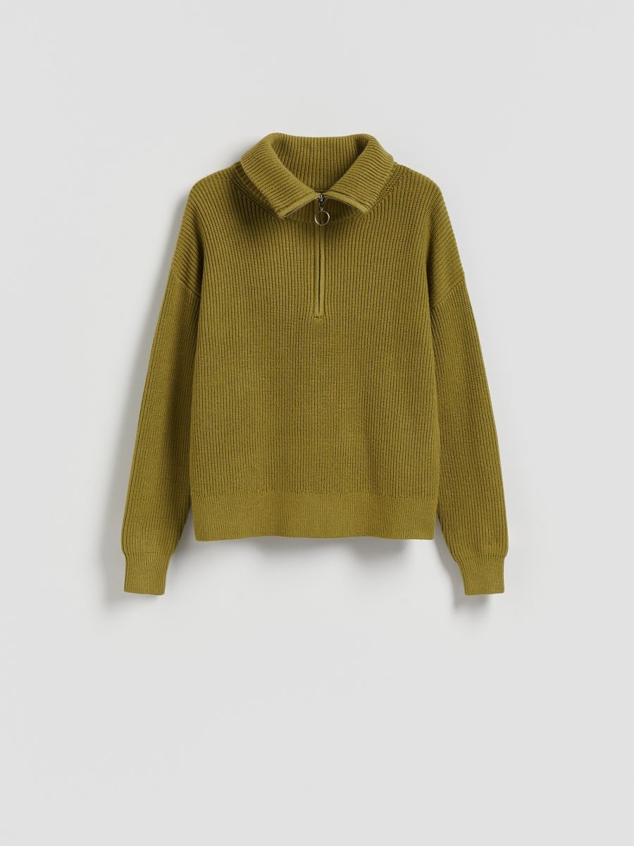 Pullover mit hohem Viskoseanteil - braungrün - RESERVED