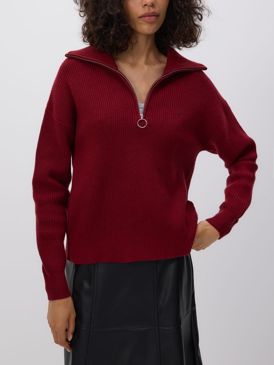 Viscose blend jumper - carmine - RESERVED