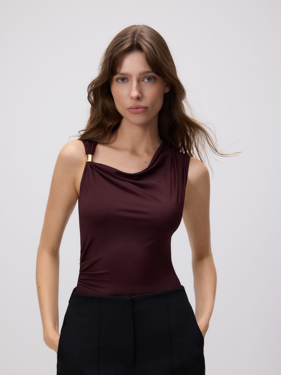 Bodysuit with decorative detail - maroon - RESERVED
