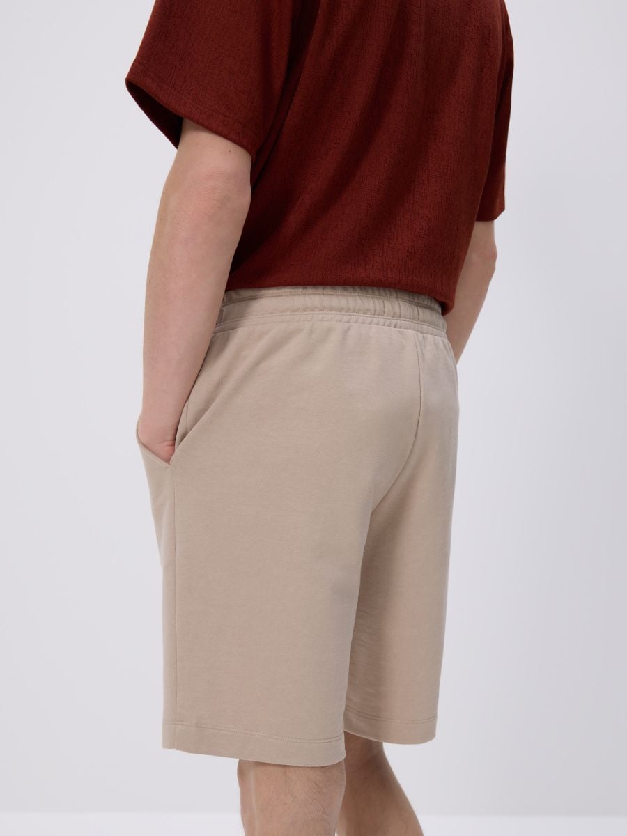 Regular fit sweat shorts - beige - RESERVED - 2