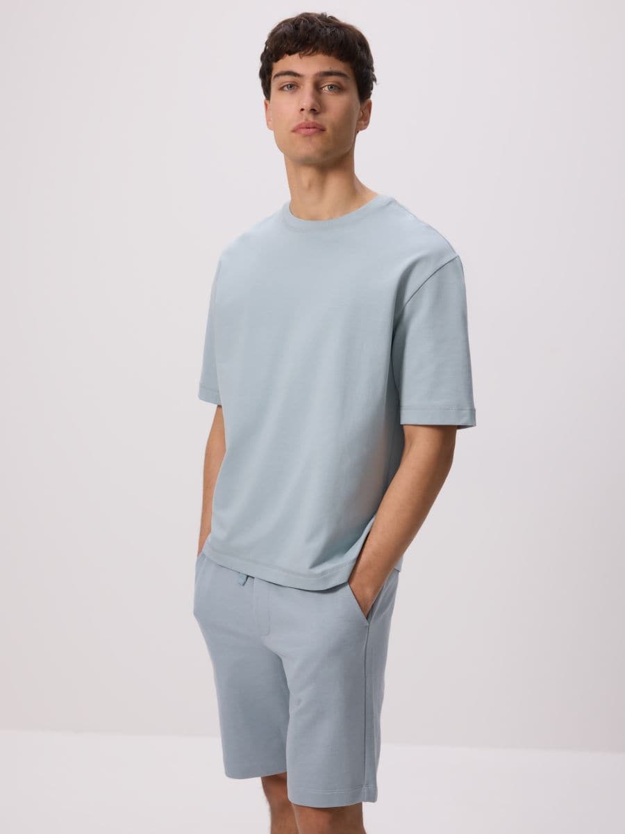Regular fit sweat shorts - teal green - RESERVED - 2