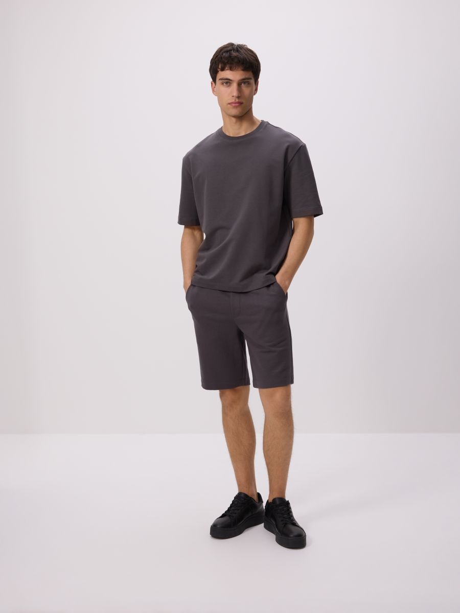 Regular fit sweat shorts - dark grey - RESERVED - 4