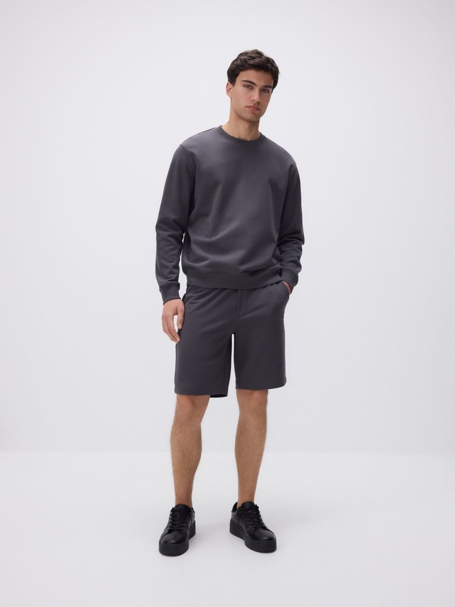 Regular fit sweat shorts - dark grey - RESERVED - 5