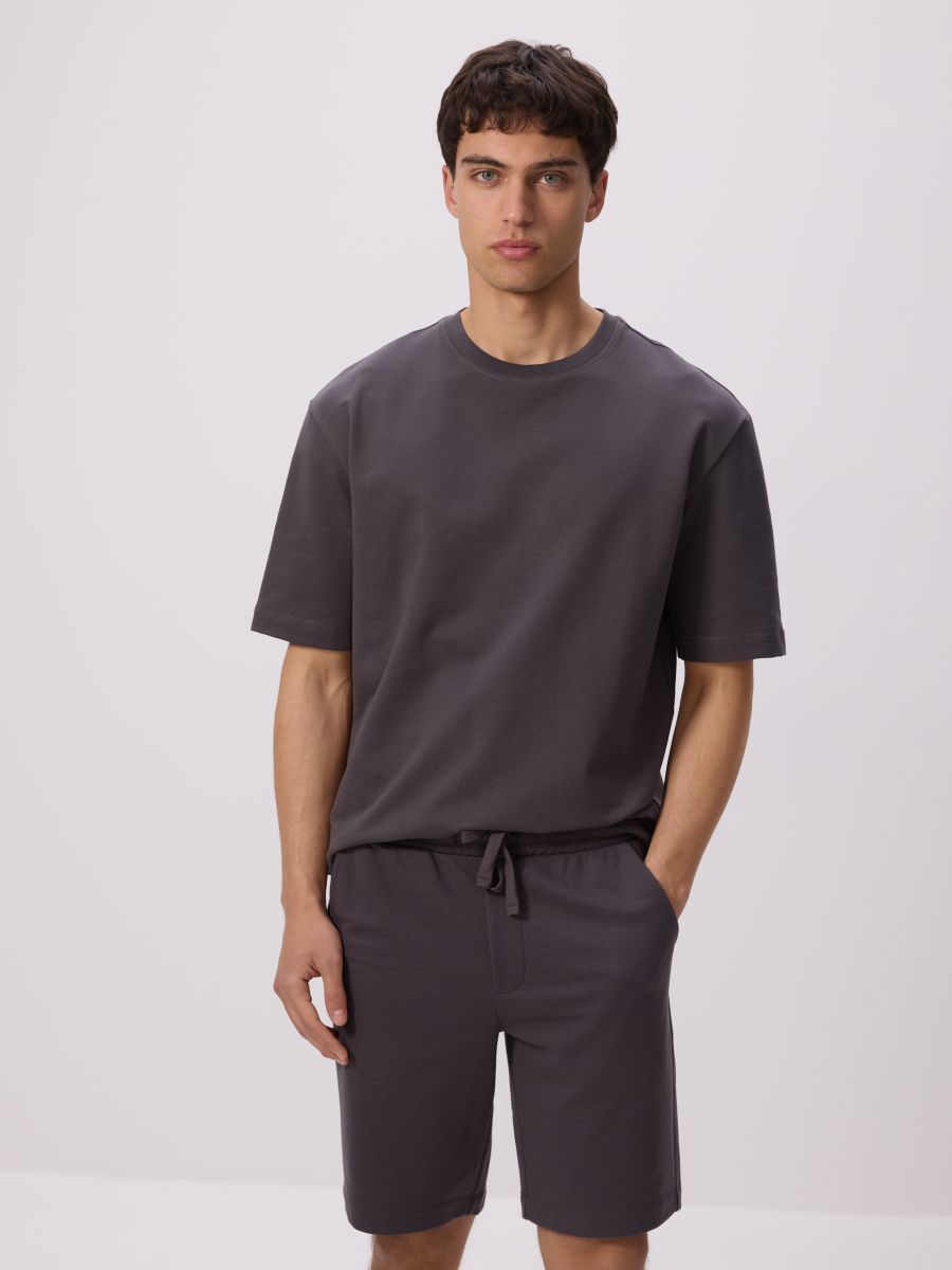 Regular fit sweat shorts - dark grey - RESERVED - 2
