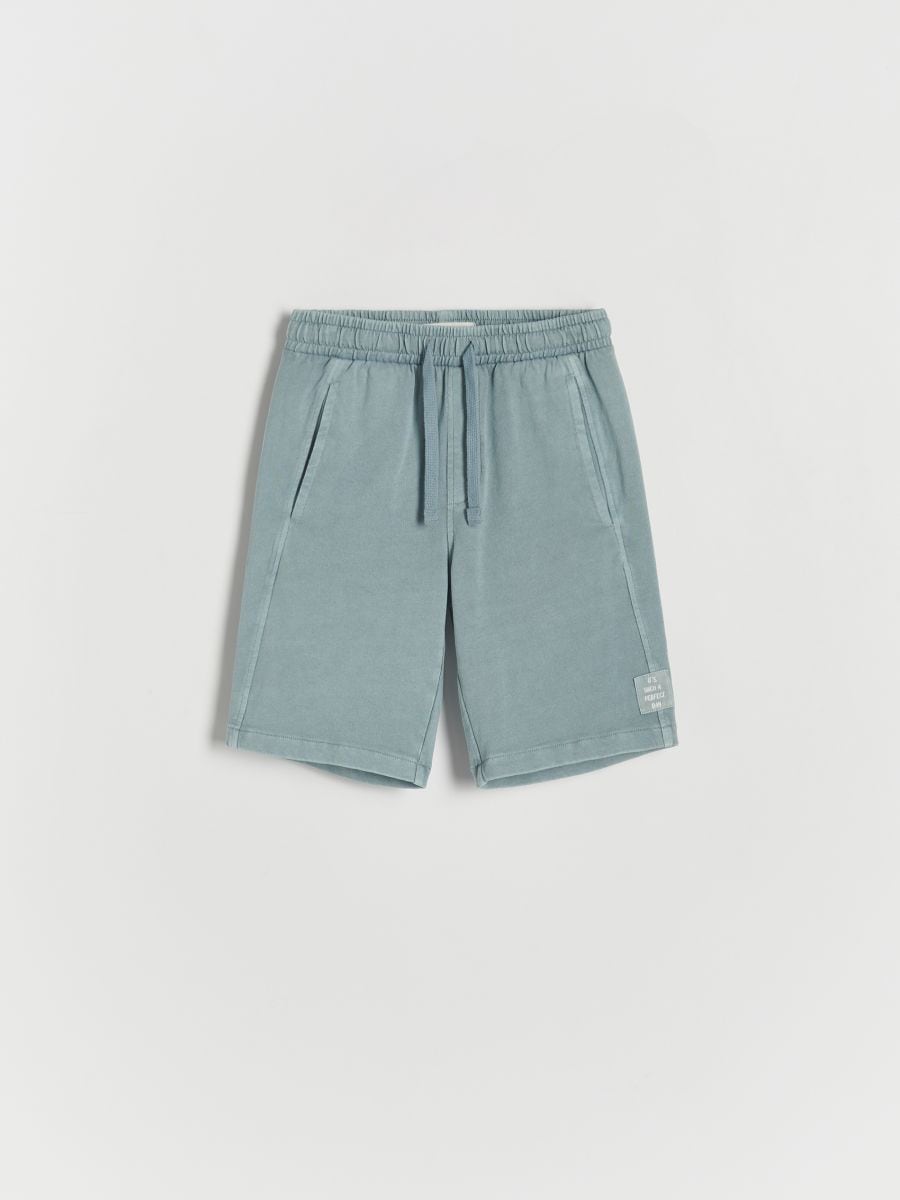 Cotton shorts with pockets - blue - RESERVED