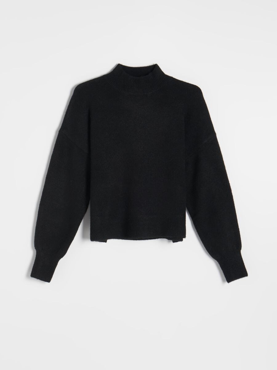 Sweater with standing collar - black - RESERVED - 7