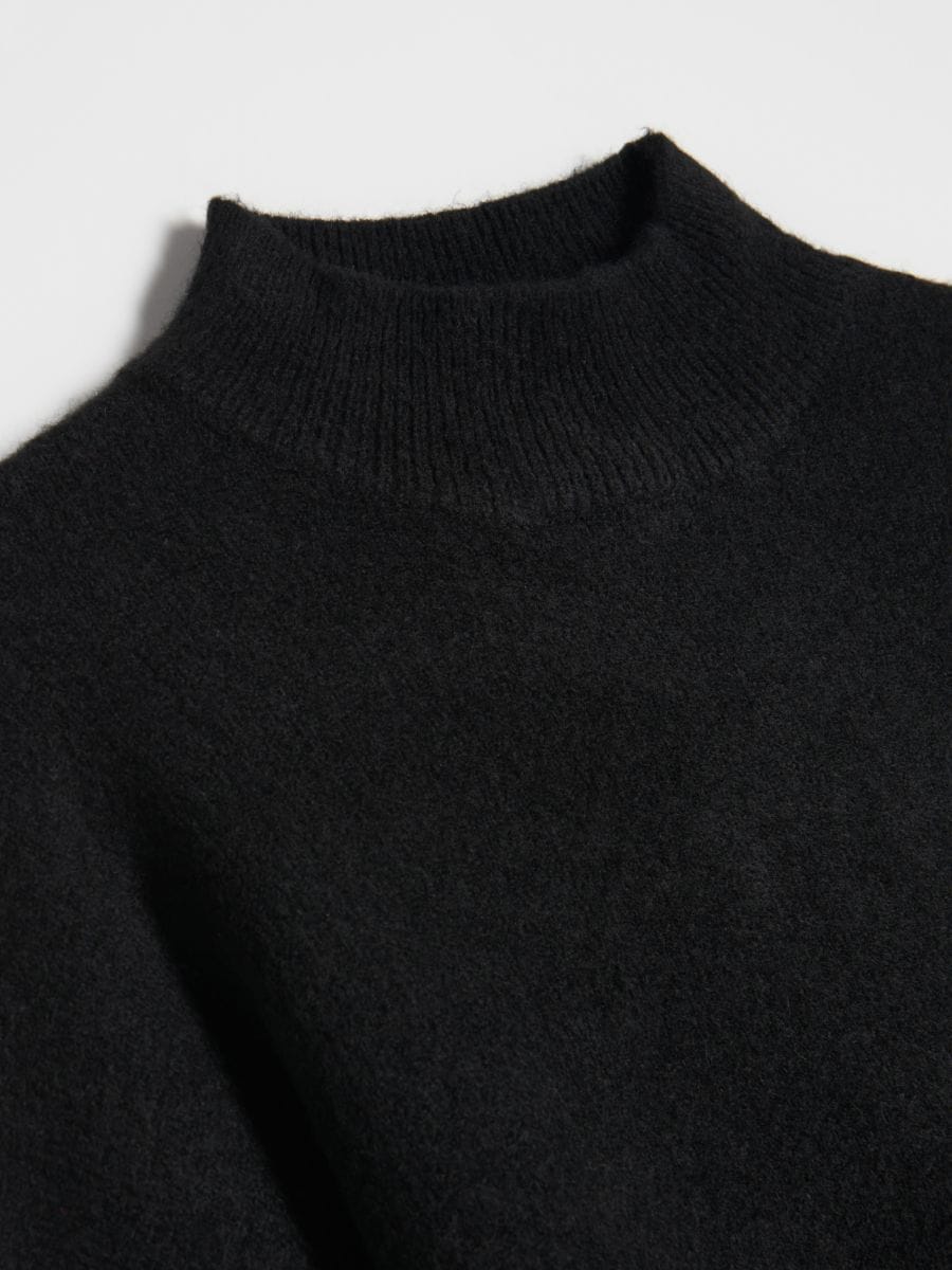 Sweater with standing collar - black - RESERVED - 8