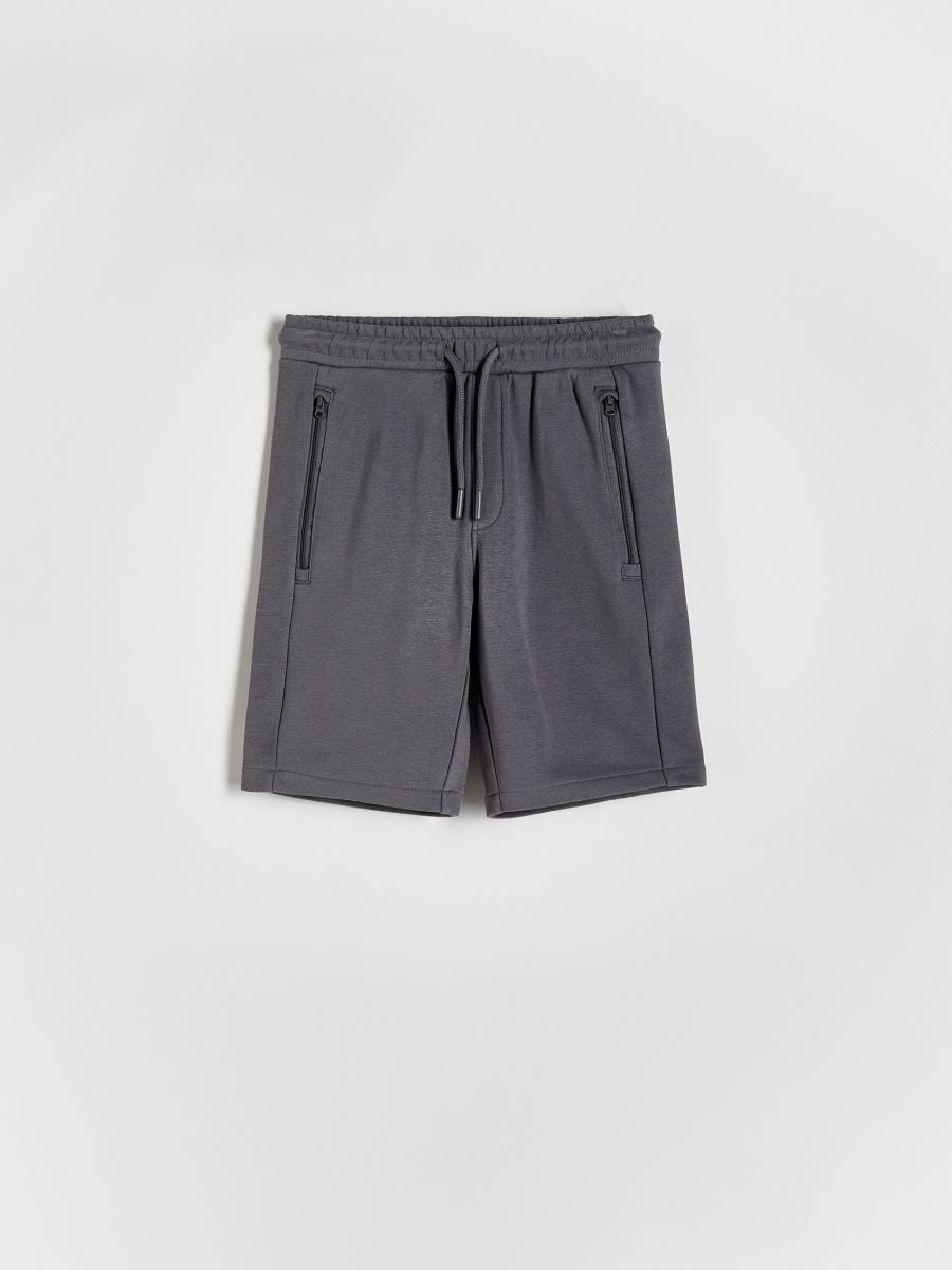 Cotton rich shorts with pockets - dark grey - RESERVED