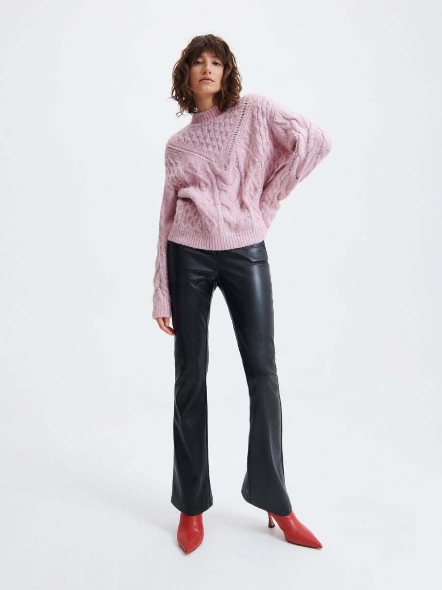 Pullover mit Zopfmuster - staubrosa - RESERVED - 2