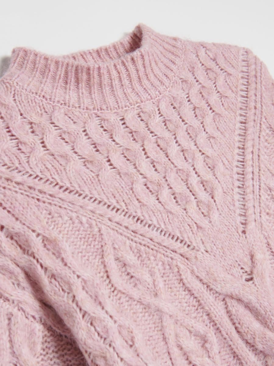 Pullover mit Zopfmuster - staubrosa - RESERVED - 7