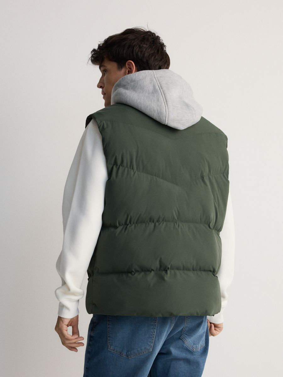 Green vest with hood best sale