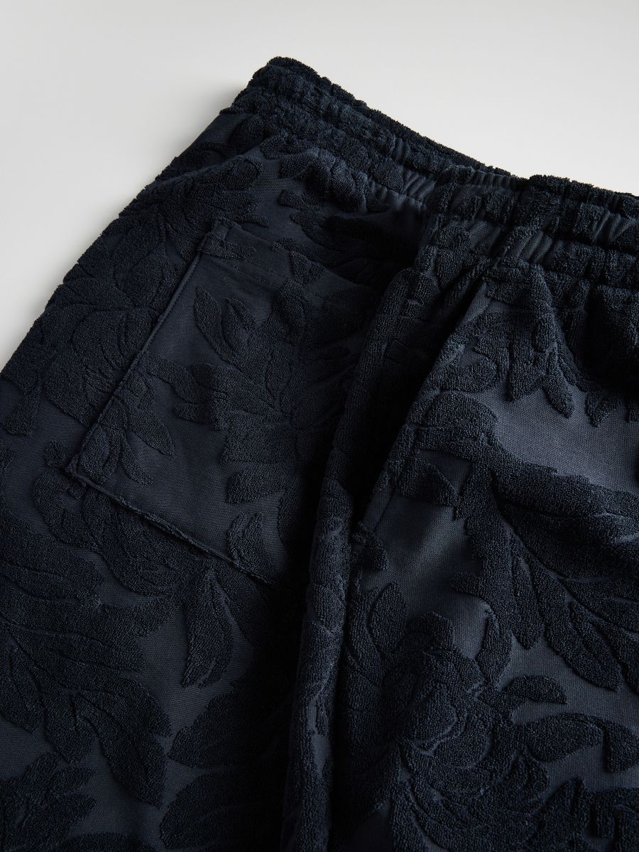 Regular patterned jersey shorts - navy - RESERVED - 5