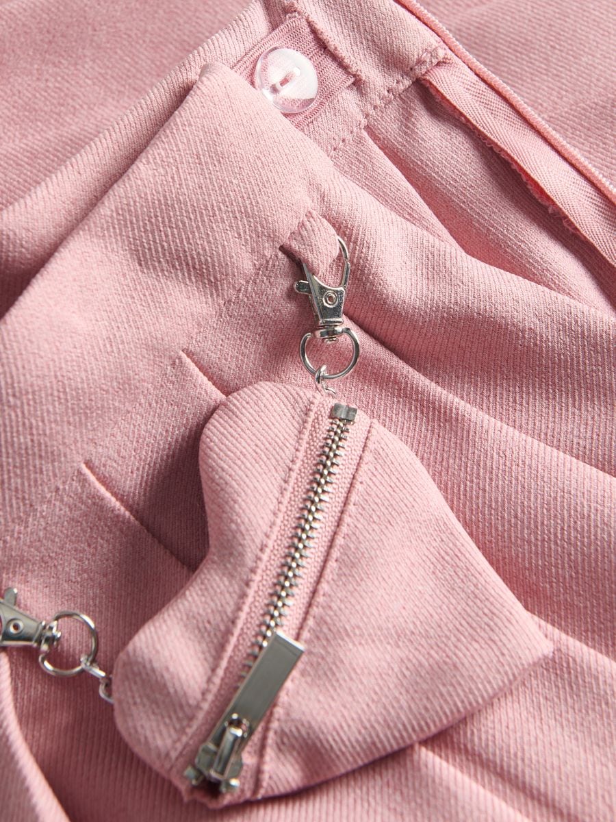 Pleated mini skirt with chain - pink - RESERVED - 2