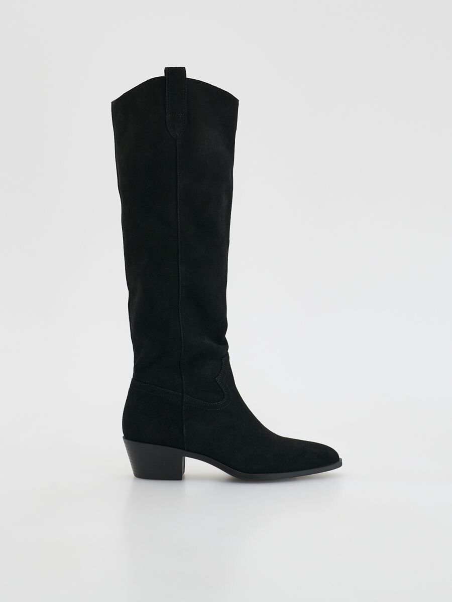 Suede high boots - black - RESERVED