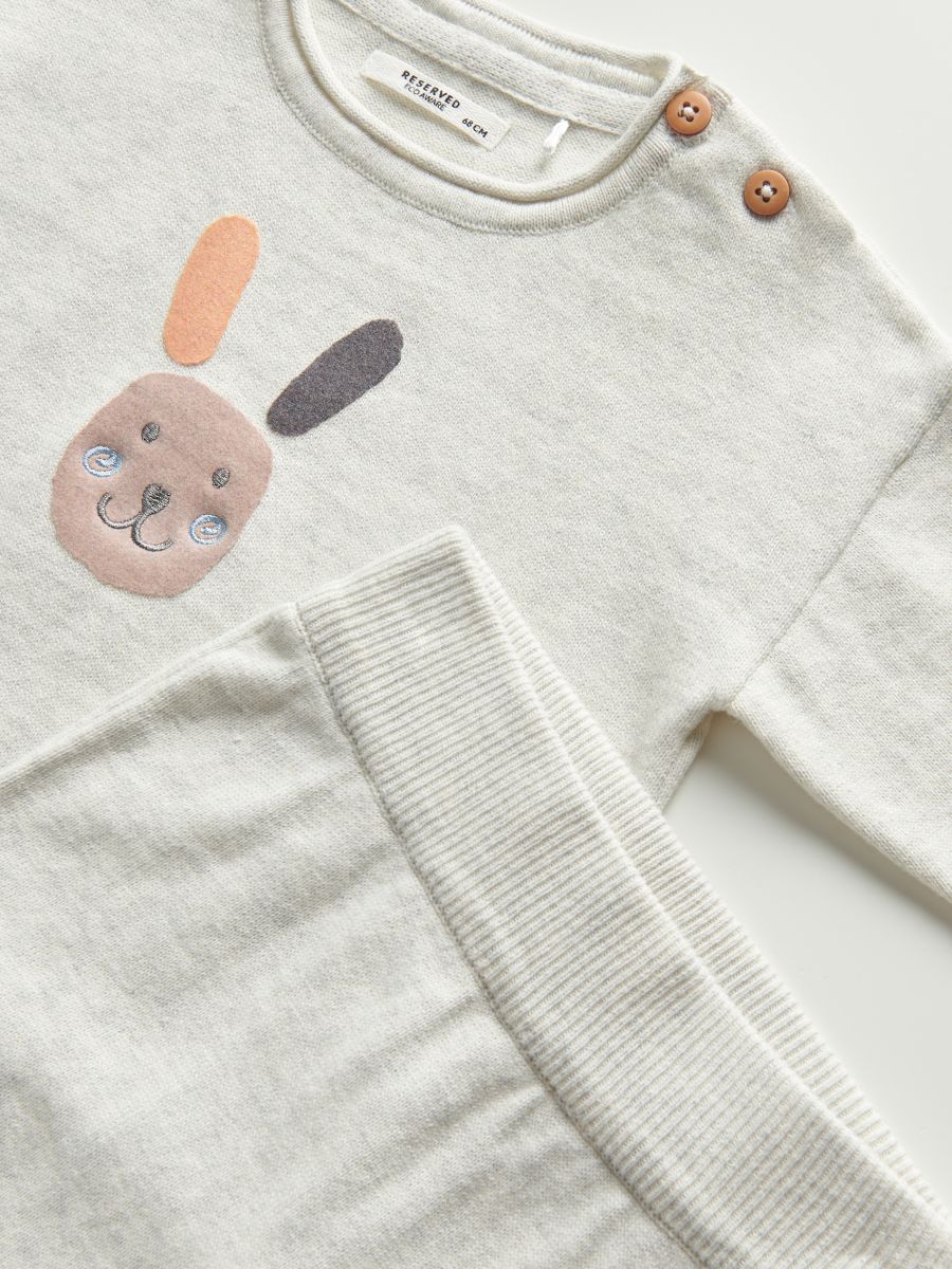 Jumper set with appliqué - light grey - RESERVED - 4