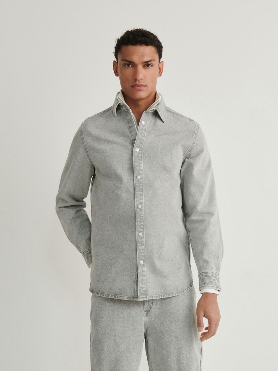 Ντένιμ πουκάμισο comfort fit - light grey - RESERVED
