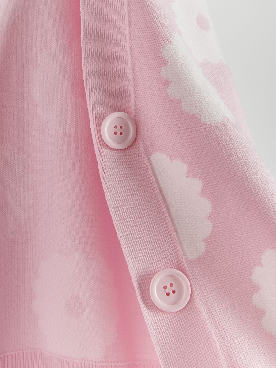 Kardigan s cvetnim dezenom - pastelno pink  - RESERVED - 5