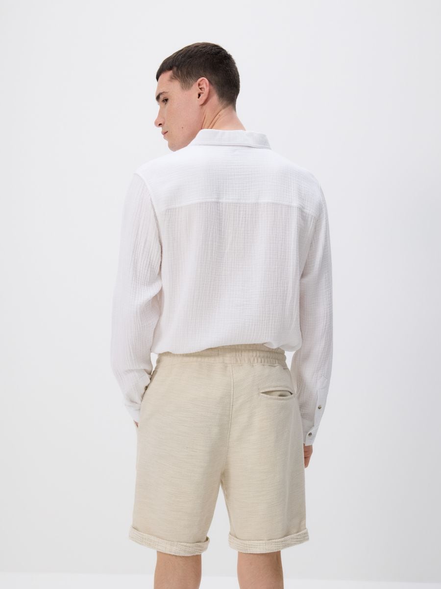 Regular structural shorts - beige - RESERVED - 3